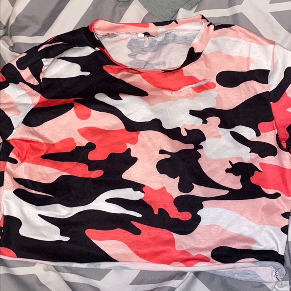 SHEIN camo crop top